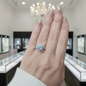 1.0ct Round Diamond Retro Engagement Ring-Black Diamonds New York