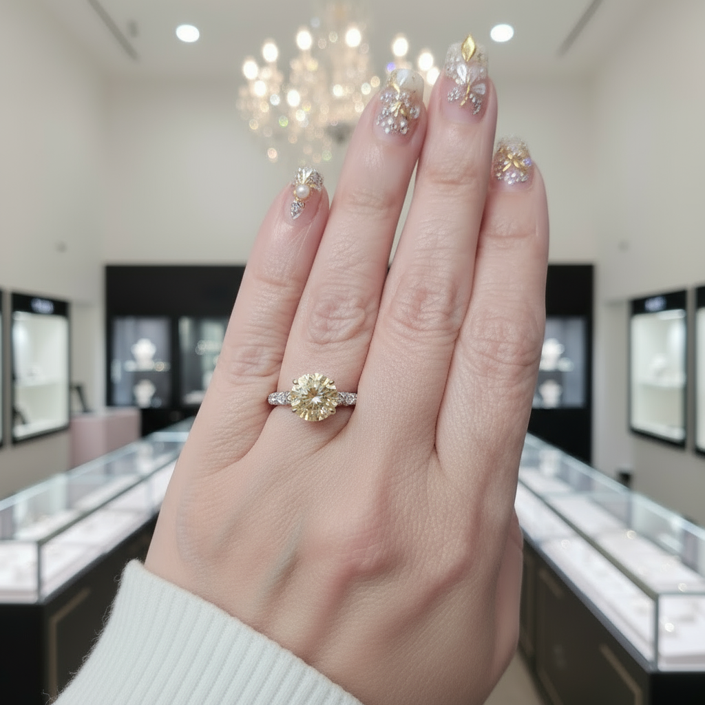 1.0ct Round Diamond Retro Engagement Ring-Black Diamonds New York