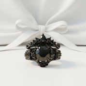 Together Forever- 1.25 Carat Black Diamond Gothic Ring Set-Black Diamonds New York