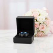 Diagonal Diamond Option Brushed Men's Tungsten Wedding Band-Black Diamonds New York