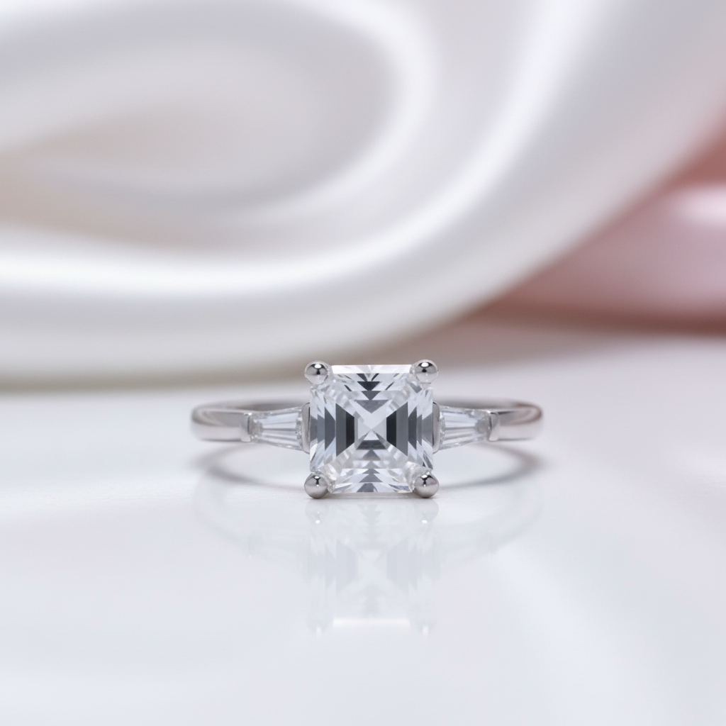 3ct Asscher Cut Diamond Option Engagement Ring-Black Diamonds New York