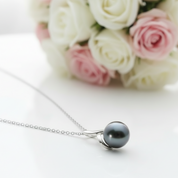 Tahitian Black Pearl Pendant Necklace-Black Diamonds New York