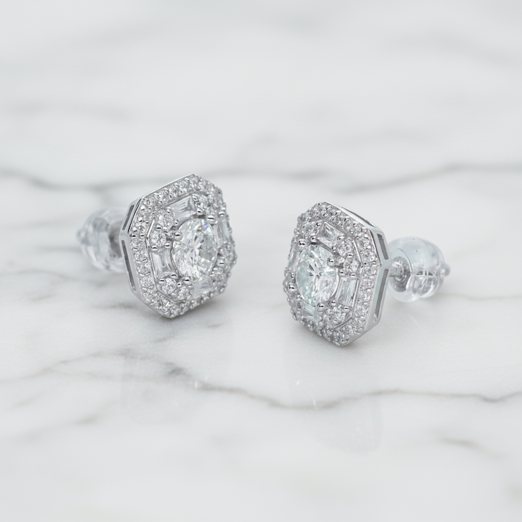 0.5 Ct Round Cut Diamond Option Stud Earrings-Black Diamonds New York