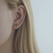 Fresh Flower Stud Earrings-Black Diamonds New York
