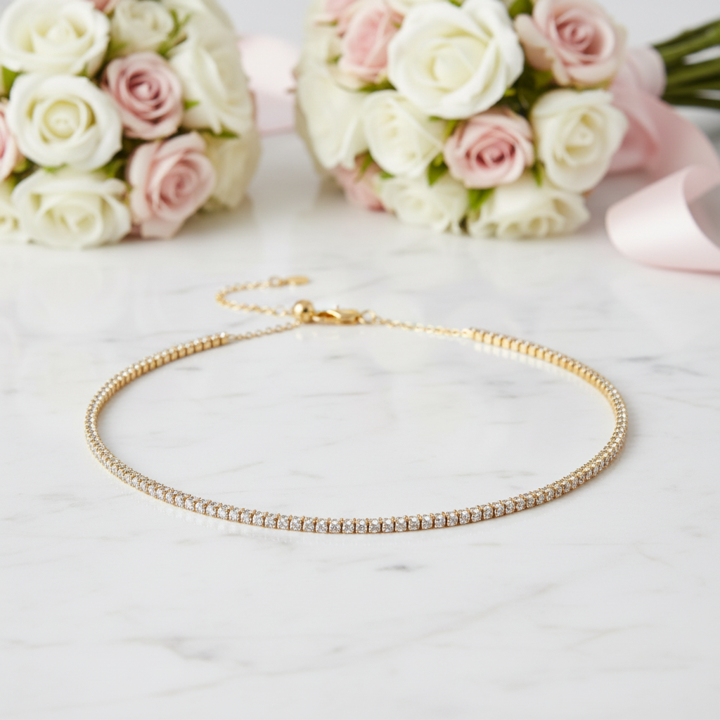 2mm Round Diamond Option Adjustable Tennis Necklace-Black Diamonds New York