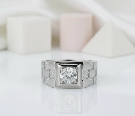 VIP Custom Request- 1.0Ct 6.5mm D Color Diamond Option Men's Ring-Black Diamonds New York