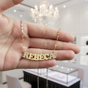Iced Out Bling Custom Name Necklace-Black Diamonds New York