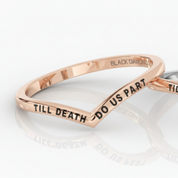 Until Death Rings- Limited Coffin Shape Diamond Option Wedding Rings-Black Diamonds New York