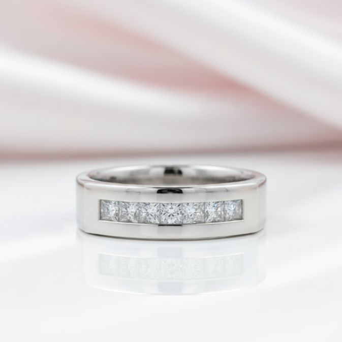 Round Cut Diamond Option Minimalist Design Men's Ring-Black Diamonds New York