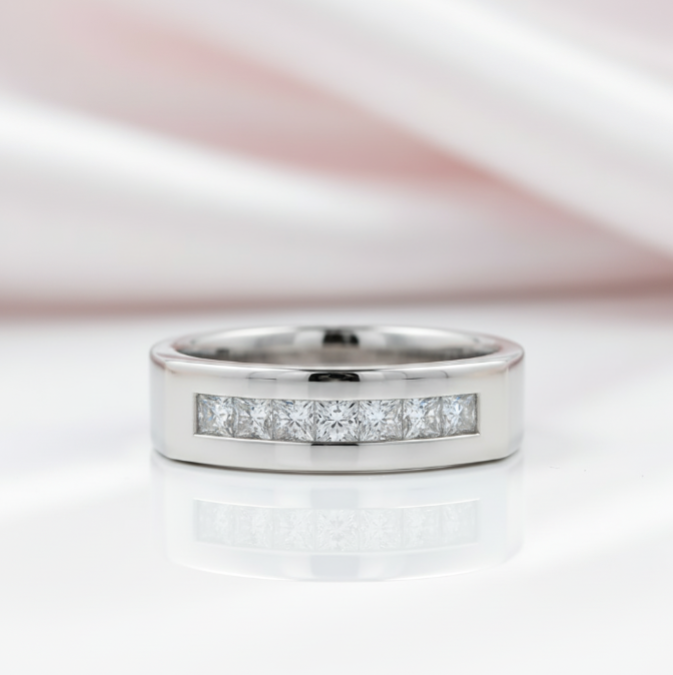 Round Cut Diamond Option Minimalist Design Men's Ring-Black Diamonds New York