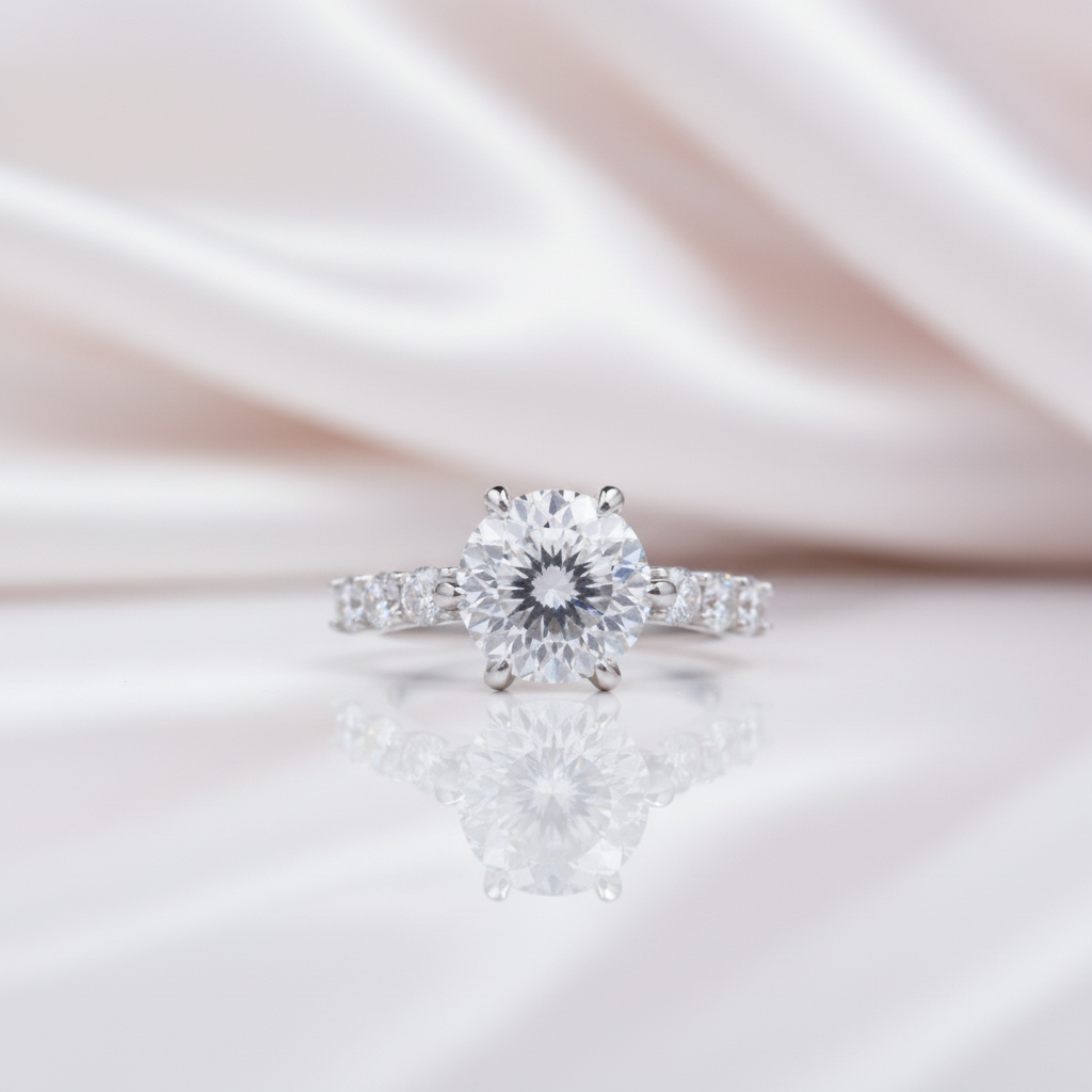 5.0 Ct Hundred Face Cut Diamond Option Engagement Ring-Black Diamonds New York
