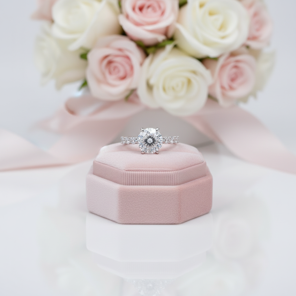 5.0 Ct Hundred Face Cut Diamond Option Engagement Ring-Black Diamonds New York