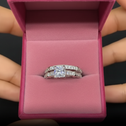 1.0 ct Princess Cut Diamond Option Engagement Ring Set-Black Diamonds New York