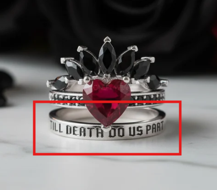 VIP Custom Request - TILL DEATH DO US PART- 1.5 CARAT HEART CREATED DIAMOND OPTION WEDDING RING SET