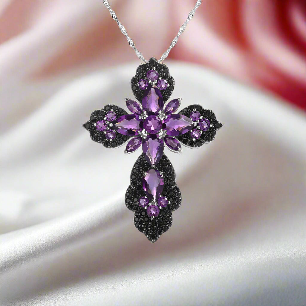 Pear-cut Natural Gemstone Mystical Necklace-Black Diamonds New York