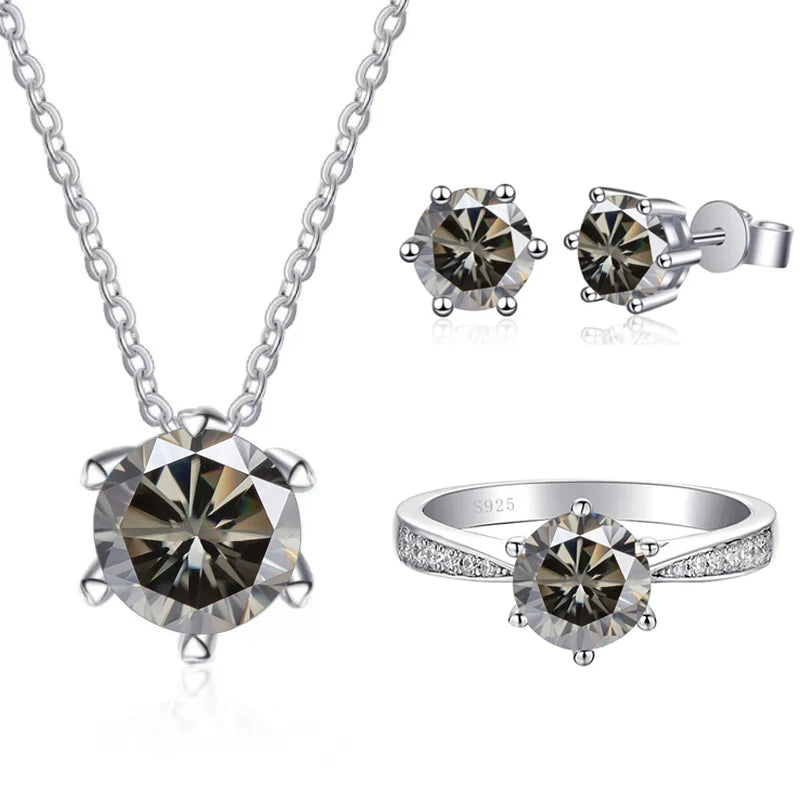 1.0 Ct Round Cut Diamond Jewelry Set-Black Diamonds New York