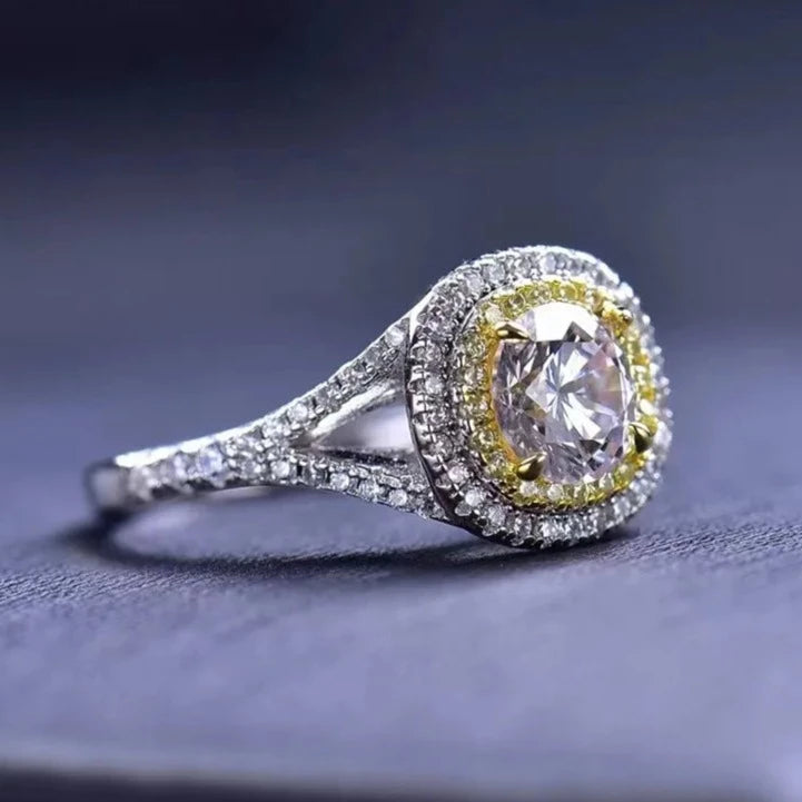 1.0 Ct Round Moissanite Diamond Engagement Ring-Black Diamonds New York