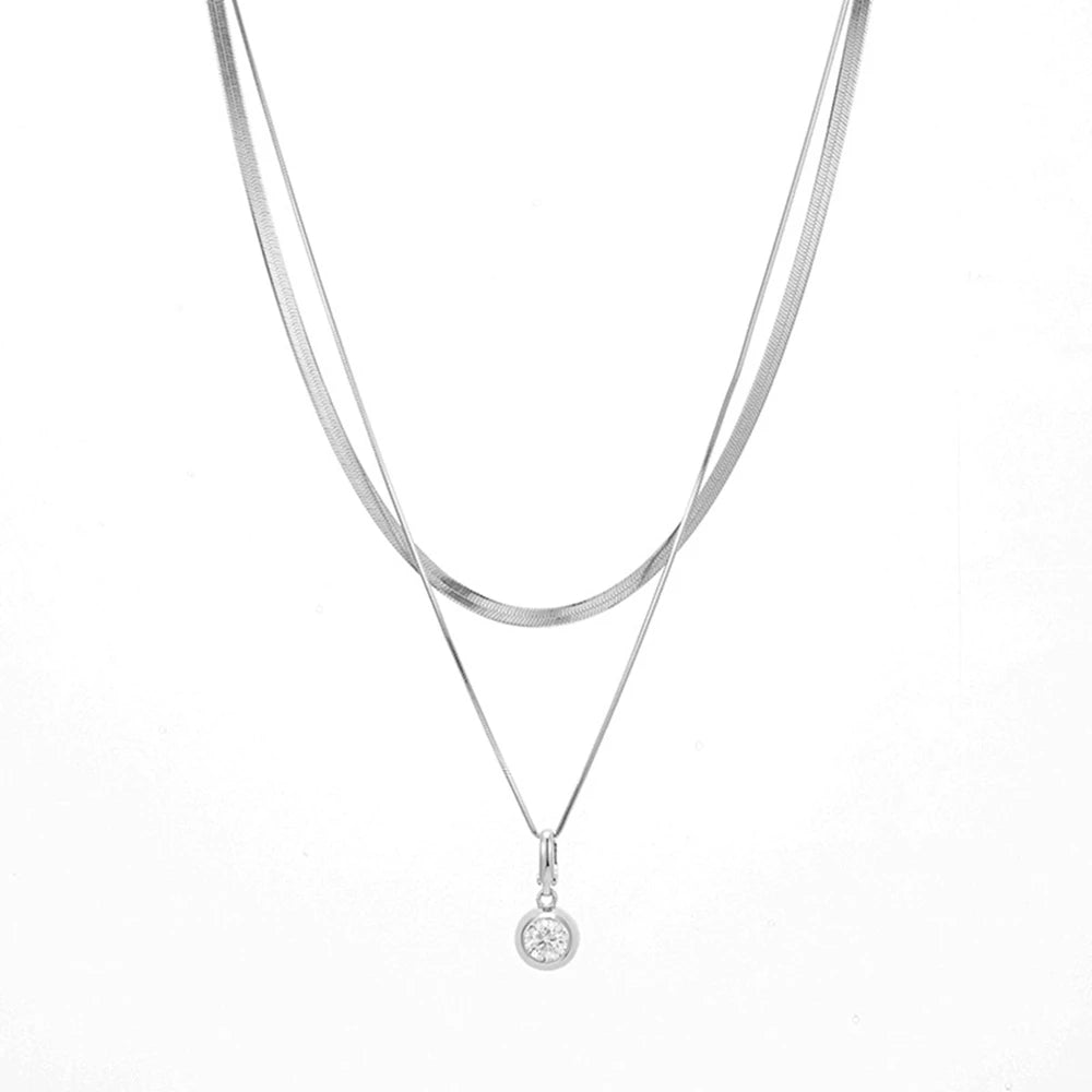 Classic 1.0 Ct Round Cut Moissanite Diamond Necklace-Black Diamonds New York