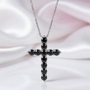 Certified Black Moissanite Cross Pendant Necklace-Black Diamonds New York
