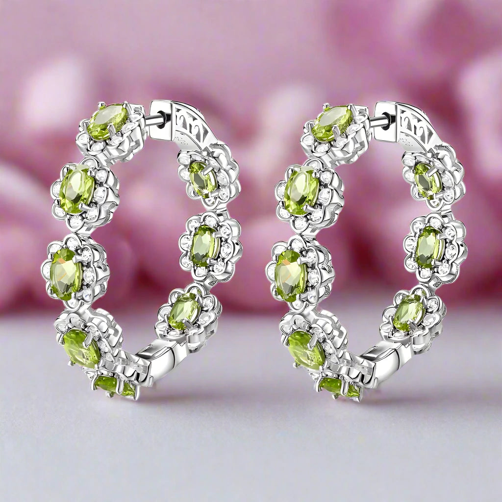 Natural Opal & Black Spinel Gemstone Hoop Earrings-Black Diamonds New York