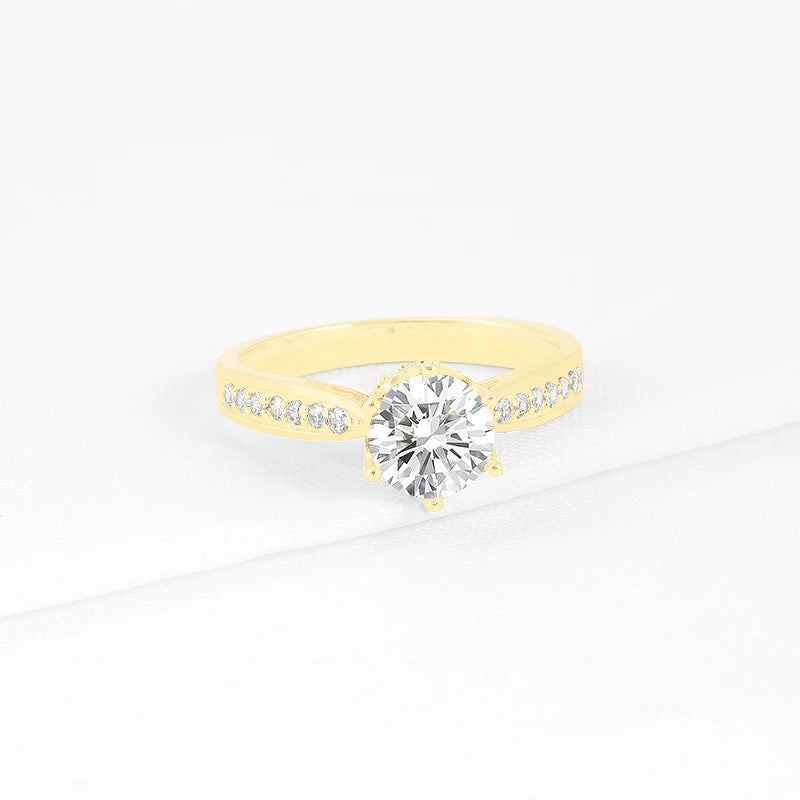 10K Solid Gold 1.0 Ct Diamond Engagement Ring-Black Diamonds New York