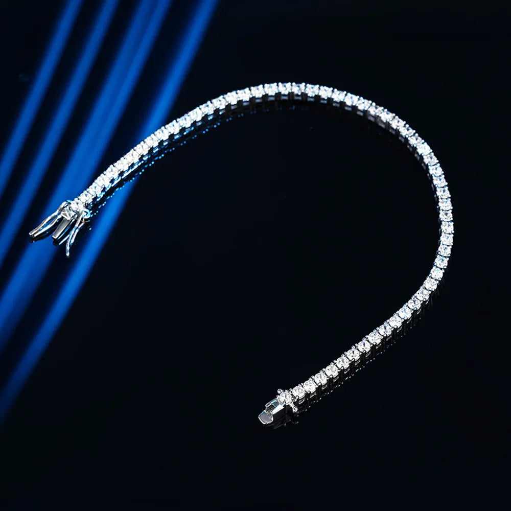 2.5mm Full Moissanite Diamond Women's Tennis Bracelet-Black Diamonds New York