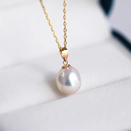 Natural Freshwater Waterdrop Pearl Pendant Necklace-Black Diamonds New York