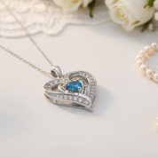 Birthstone Heart Pendant Necklace-Black Diamonds New York