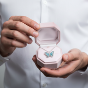 1.9 Ct Pear-cut Ruby Gemstone Butterfly Pendant Necklace-Black Diamonds New York