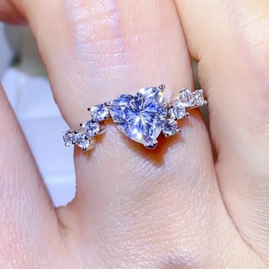 1.0 Ct Heart Cut Diamond Moissanite Engagement Ring-Black Diamonds New York