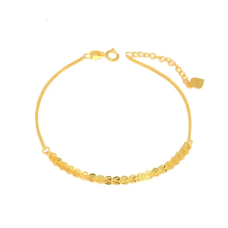 18k Yellow Gold Phoenix Tail Design Adjustable Chain Bracelet-Black Diamonds New York