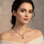 Retro Punk Skull Stick Bone Necklace-Black Diamonds New York