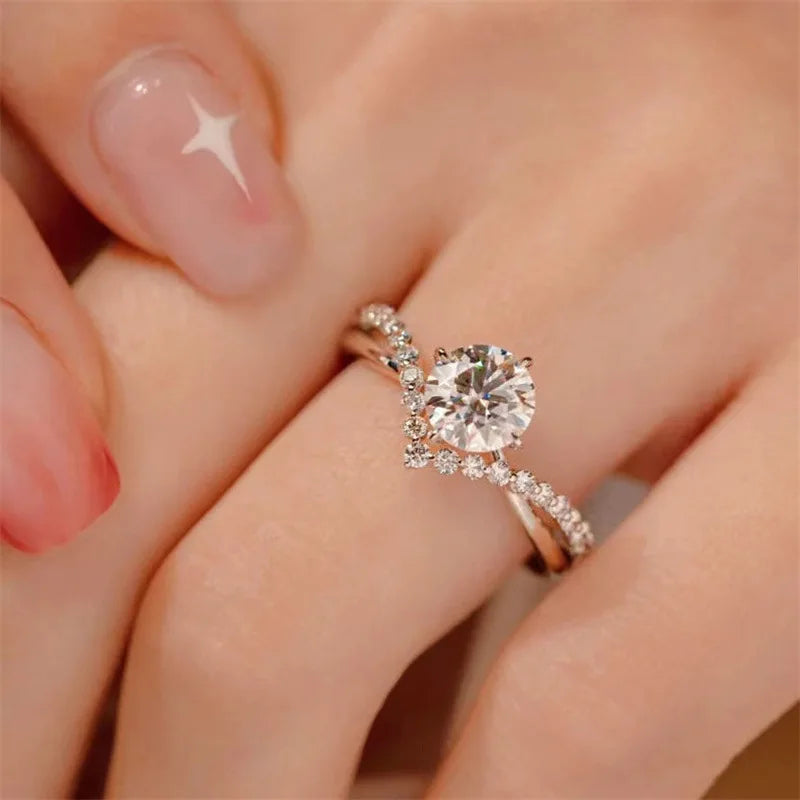 Classic 1.0 Cttw Moissanite V-Shaped Engagement Ring-Black Diamonds New York