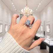 3 Carat Radiant Cut Lab Grown Diamond Ring Set in 14K Gold-Black Diamonds New York