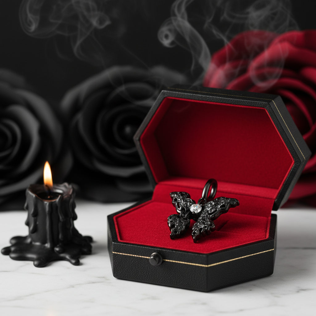 Black Skeleton Mask Pendant Necklace-Black Diamonds New York