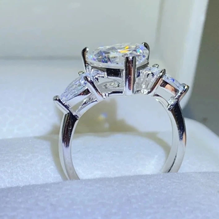 3.0 Ct Heart Cut Moissanite Diamond Engagement Ring-Black Diamonds New York