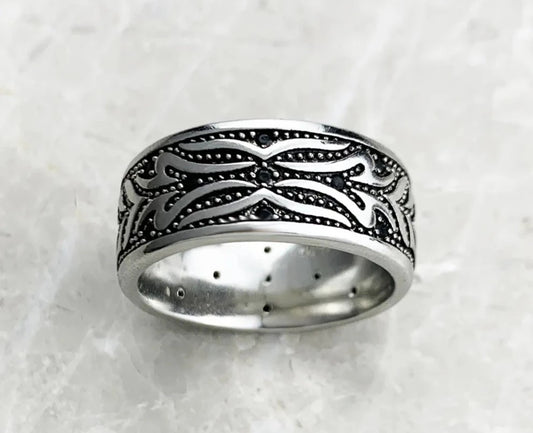 Black Created Diamond Tiger Pattern Ring Band-Black Diamonds New York