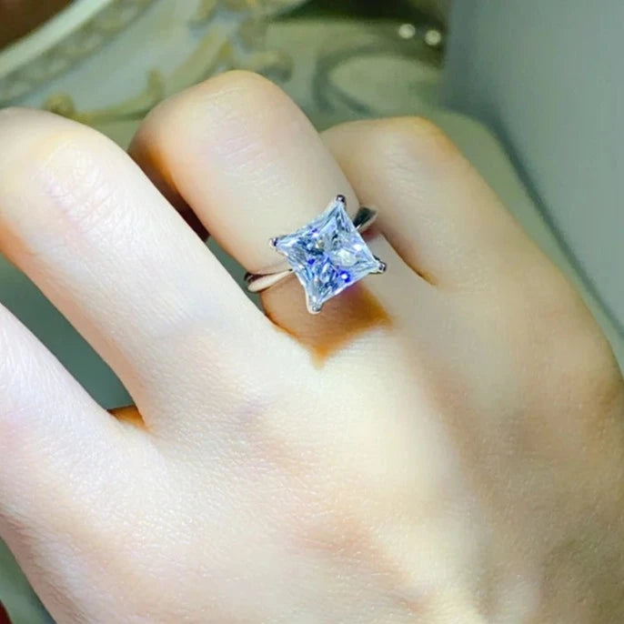 5.0 Ct Princess Cut Moissanite Diamond Engagement Ring-Black Diamonds New York