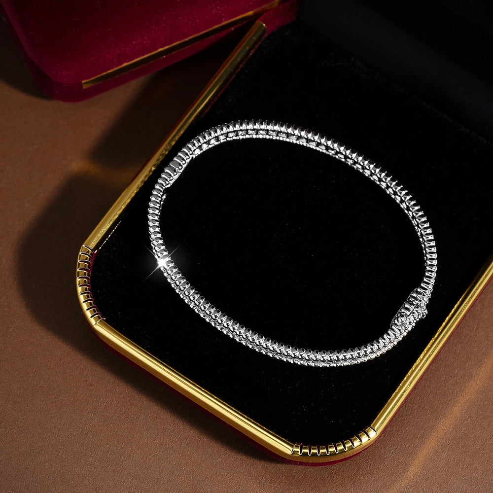 Luxurious 2mm Full Moissanite Diamond Bracelet-Black Diamonds New York