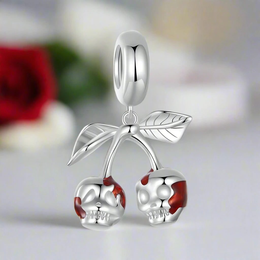 Cherry Skull Gothic Charm-Black Diamonds New York