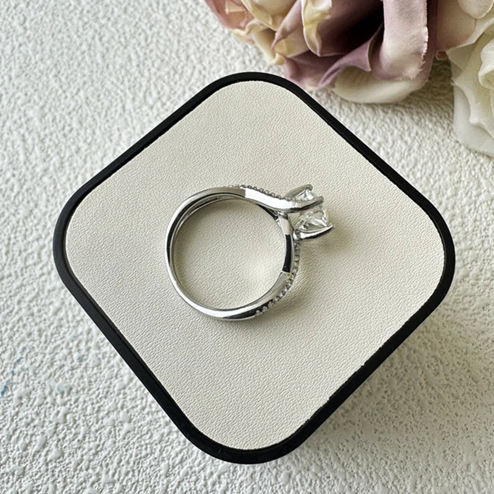 6.5mm Round Diamond Infinity Engagement Ring-Black Diamonds New York