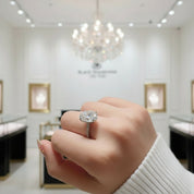 8 ct Oval cut Diamond Hidden Halo Engagement Ring-Black Diamonds New York