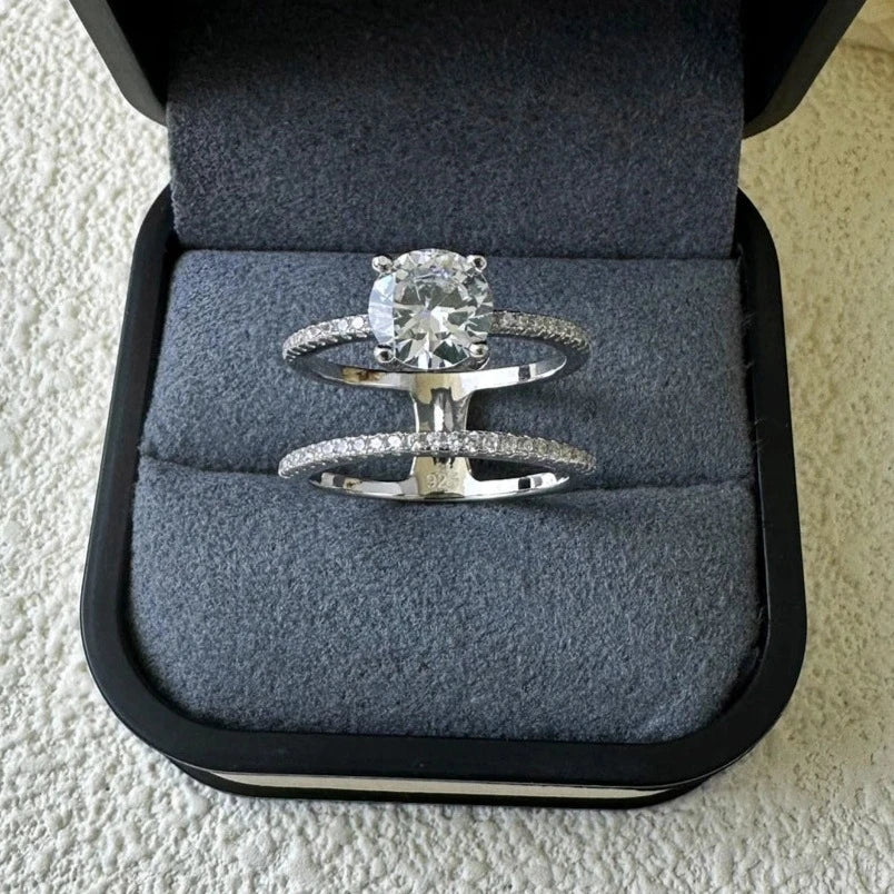 Elegant 1.25 Ct Round Cut Moissanite Diamond Engagement Ring-Black Diamonds New York