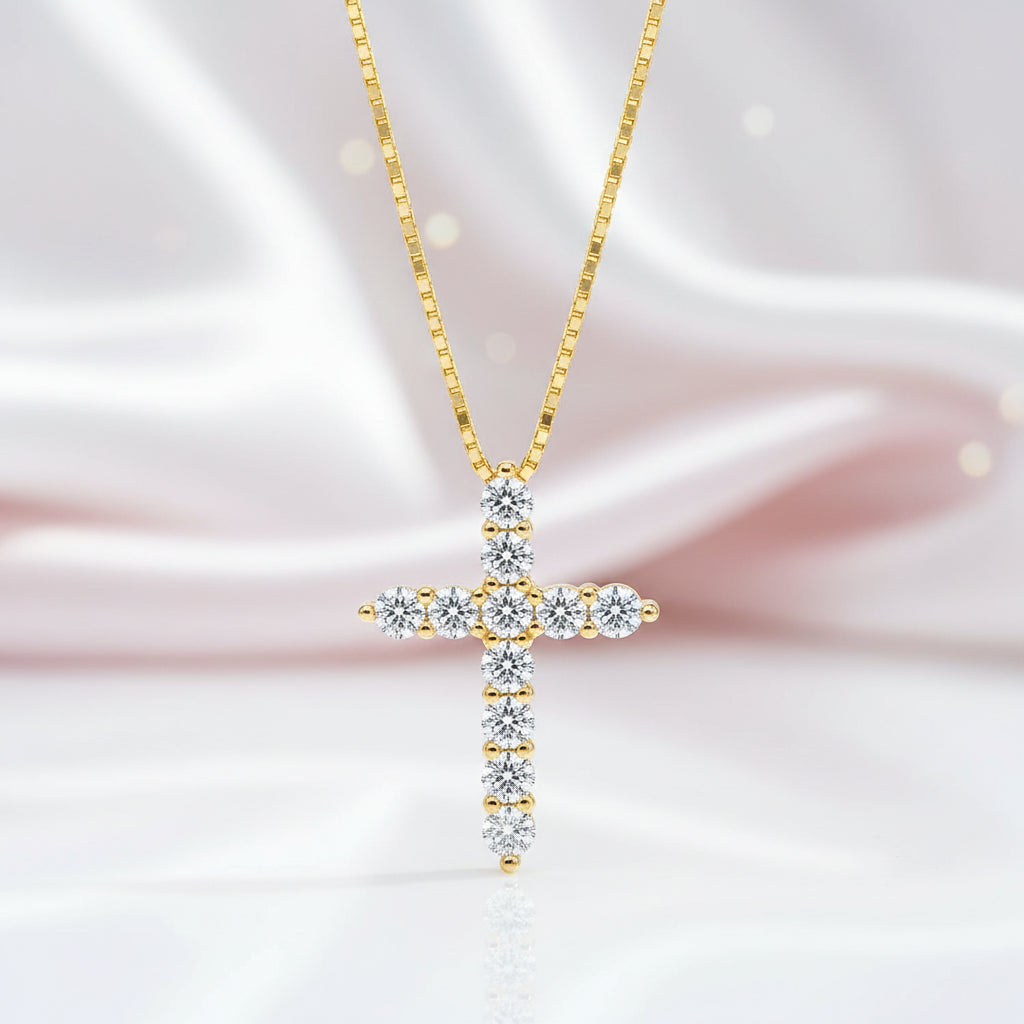 Certified Black Moissanite Cross Pendant Necklace-Black Diamonds New York