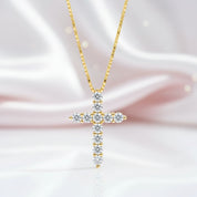 Certified Black Moissanite Cross Pendant Necklace-Black Diamonds New York