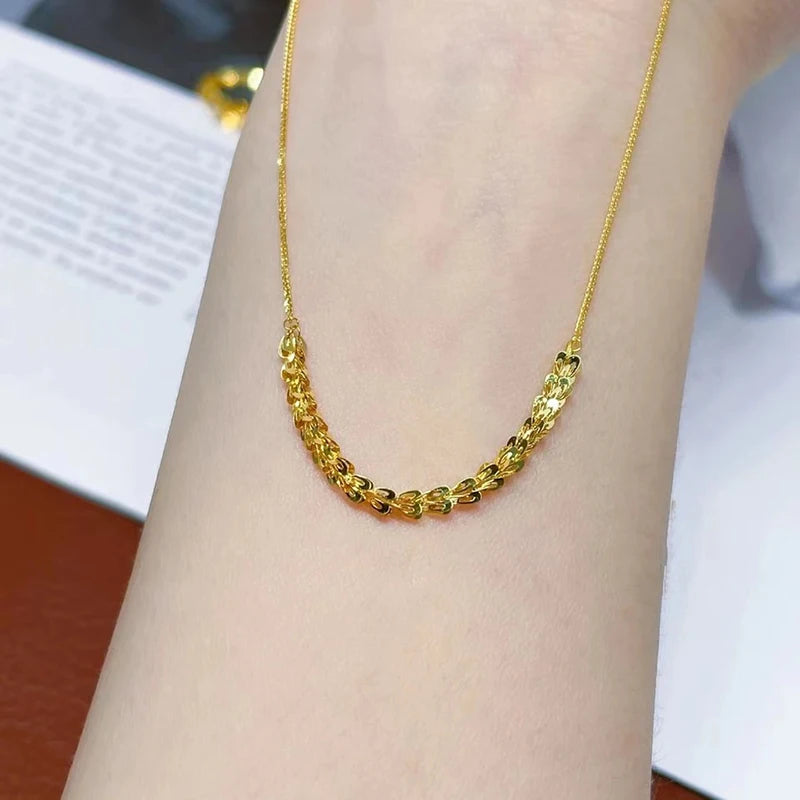 18k Yellow Gold Phoenix Tail Chain Necklace-Black Diamonds New York