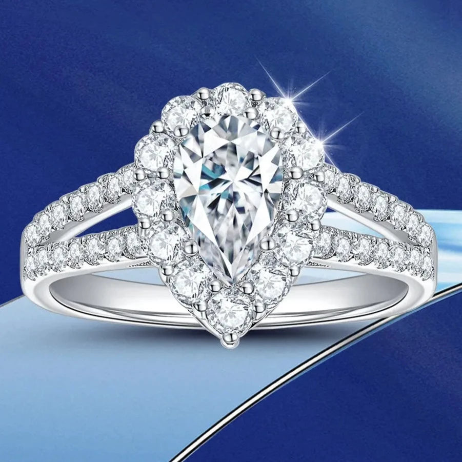 Pear Cut Diamond Engagement Ring-Black Diamonds New York