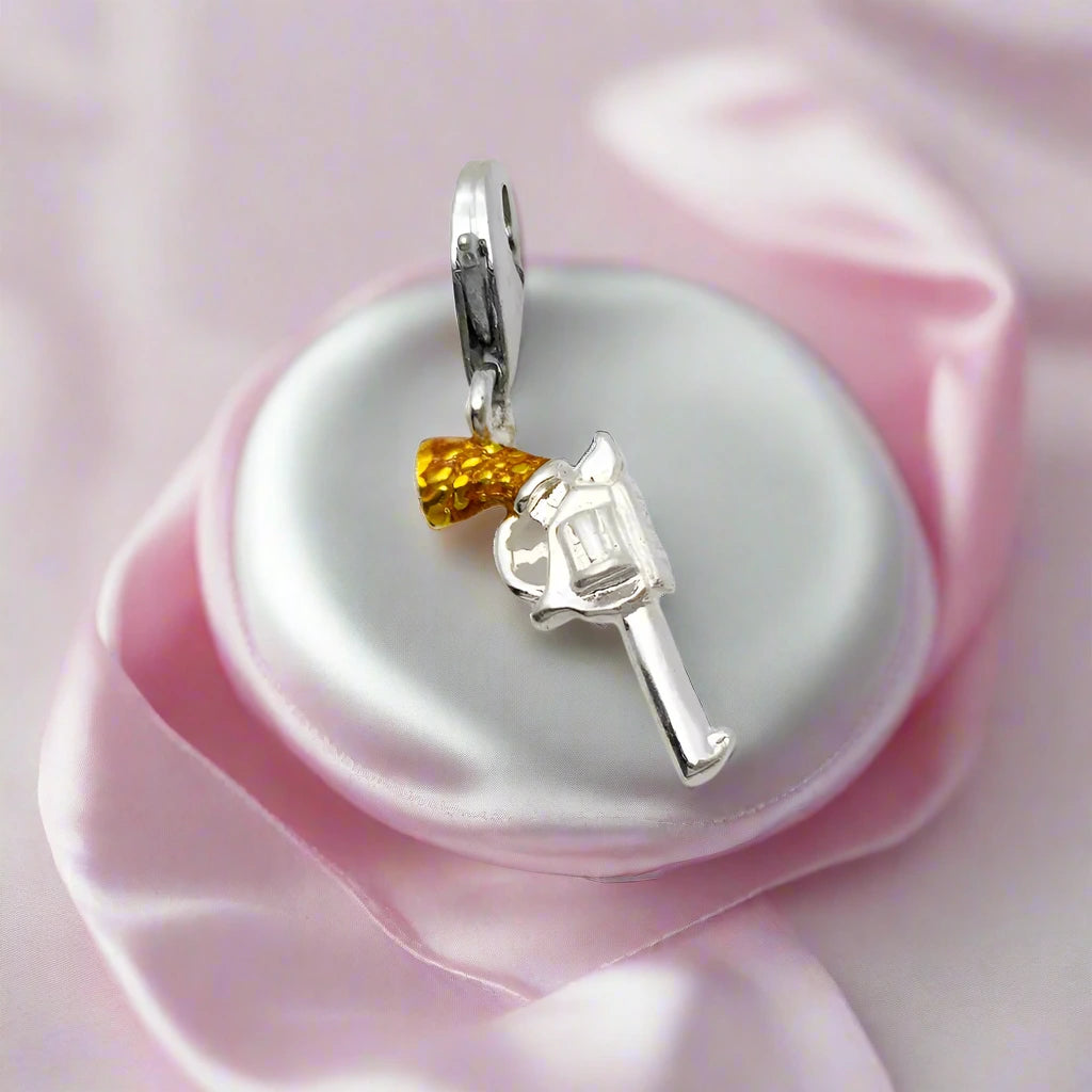 Vintage Pistol Gun Pendant Charms-Black Diamonds New York