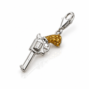 Vintage Pistol Gun Pendant Charms-Black Diamonds New York
