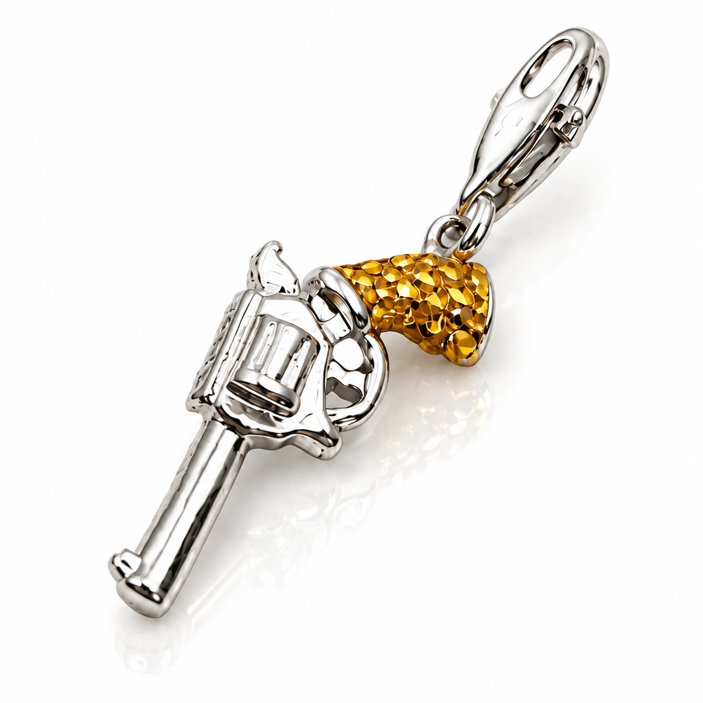 Vintage Pistol Gun Pendant Charms-Black Diamonds New York